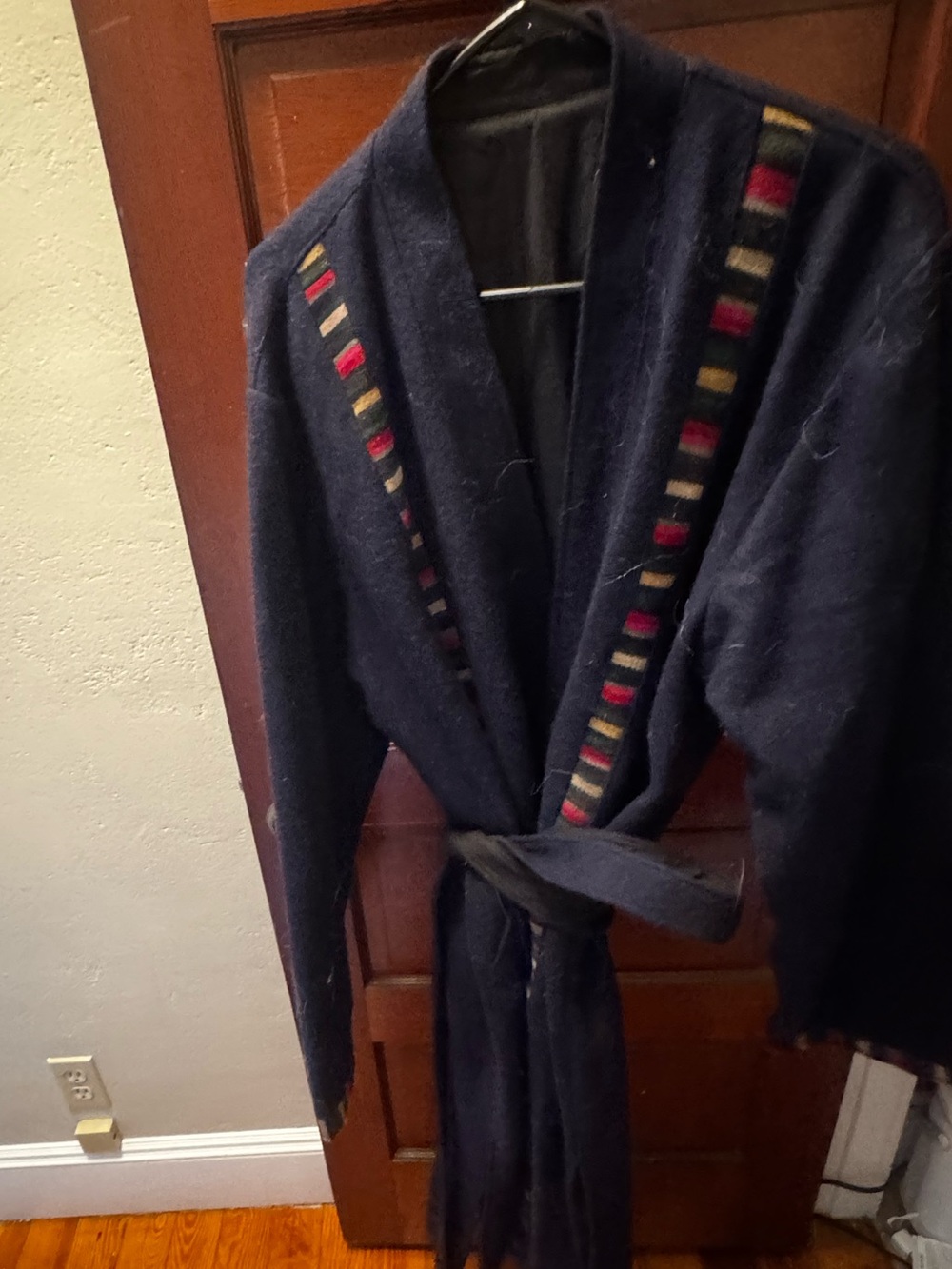 Handmade 100% Wool Belted Cardigan Coat | Made in Nepal | Boho Cabin Cottagecore